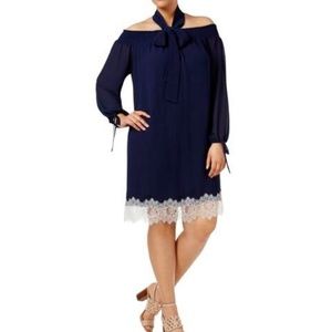 MICHAEL Michael Kors Lace Trim Halter Dress New 1X